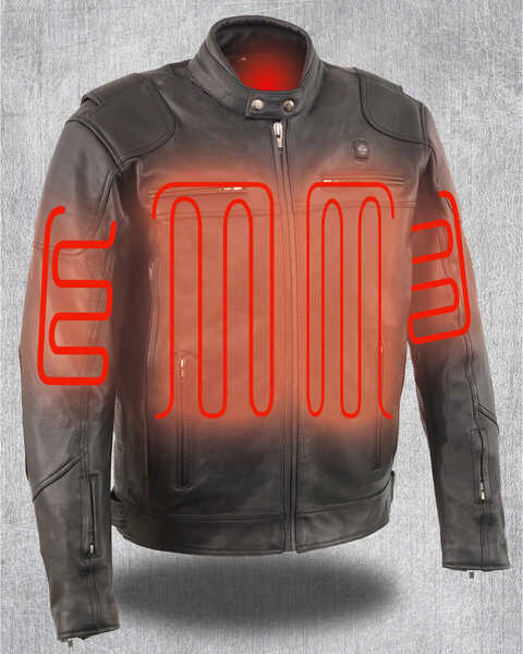 Image #4 - Milwaukee Leather Men's Heated Scooter Jacket - 4X, Black, hi-res