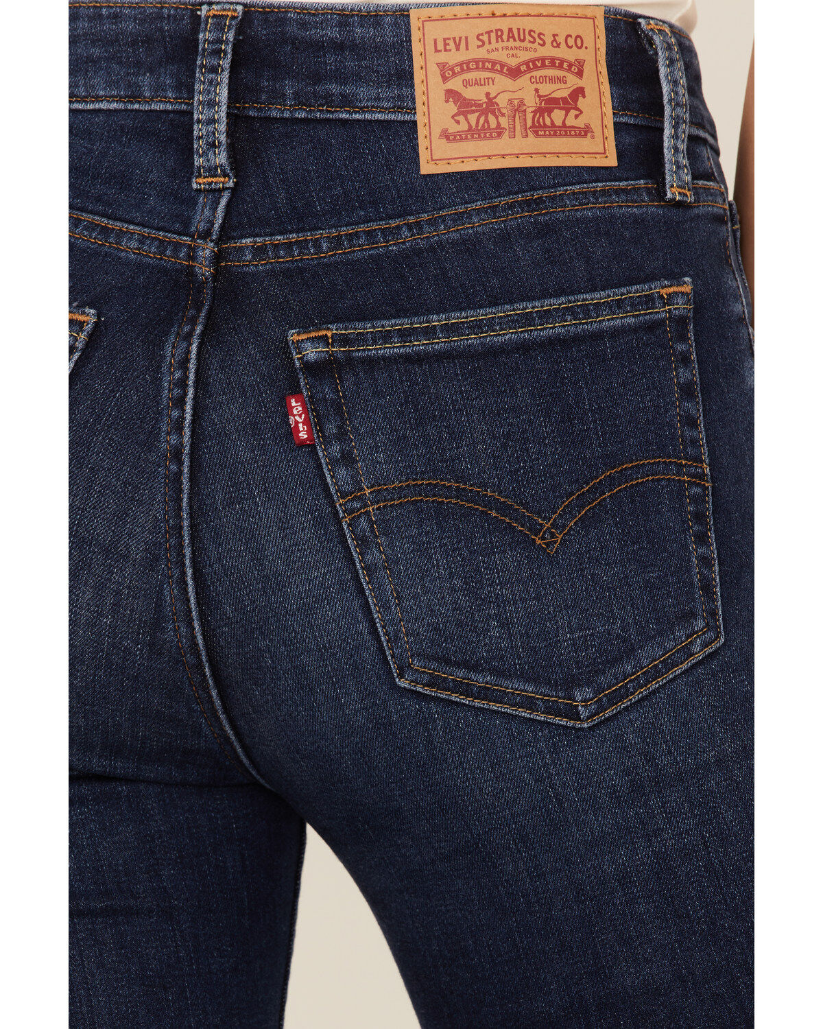 Image #4 - Levi's Women's 726 Dark Wash High-Rise Flare Jeans, Blue, hi-res