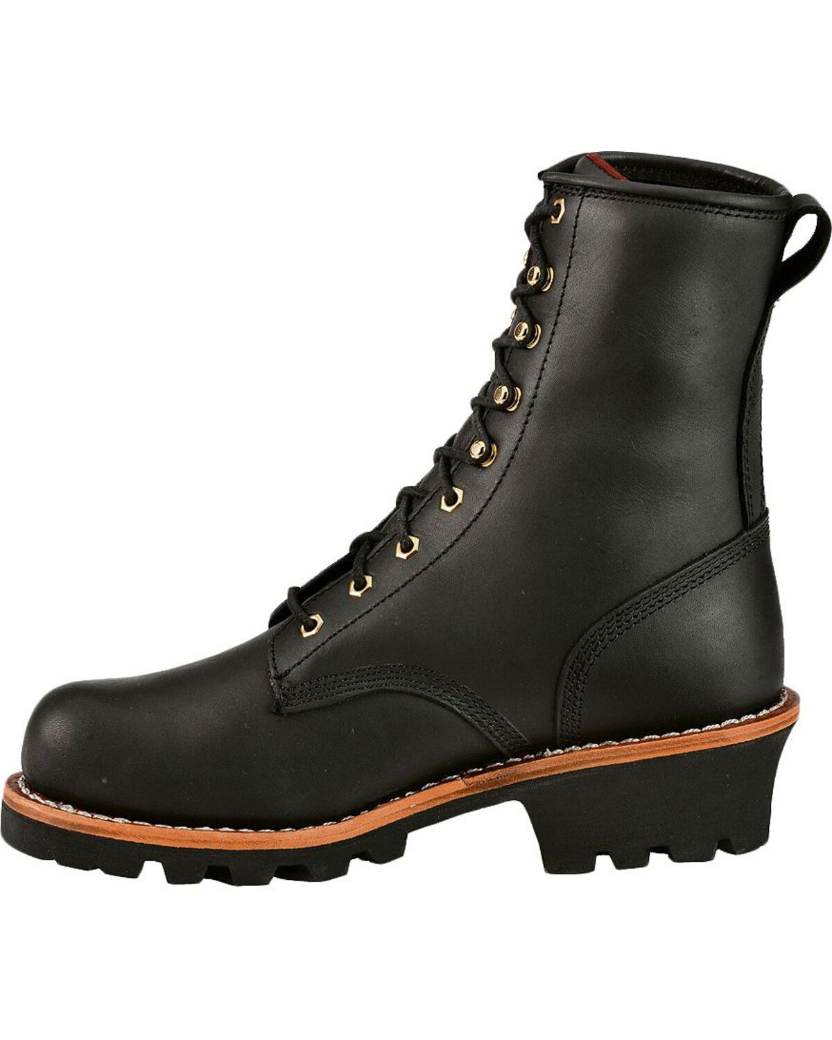 Image #3 - Chippewa Men's 8" Logger Boots - Steel Toe, Black, hi-res