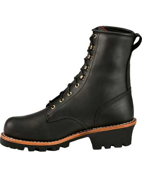 Chippewa Men's Steel Toe Logger Work Boots, Black, hi-res