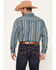 Image #4 - Ely Walker Men's Striped Long Sleeve Pearl Snap Western Shirt, Dark Teal, hi-res