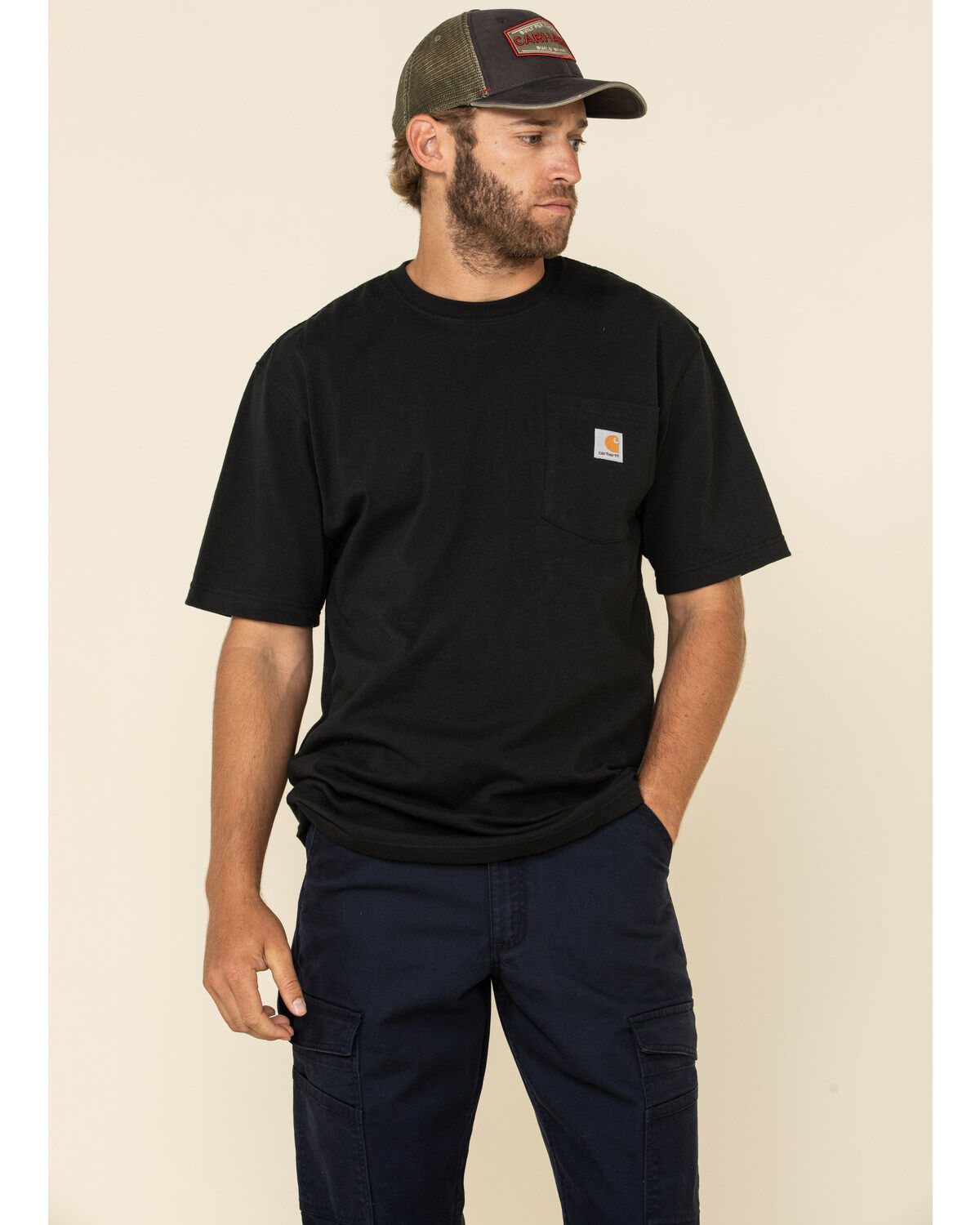 Image #3 - Carhartt Men's FR Rugged Flex Relaxed Canvas Cargo Work Pants, Navy, hi-res