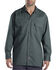 Image #1 - Dickies Men's Solid Twill Button Down Long Sleeve Work Shirt, Green, hi-res