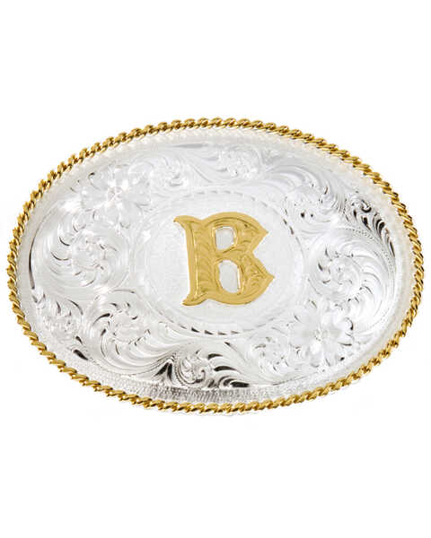 Image #1 - Montana Silversmiths Initial B Western Buckle, Silver, hi-res