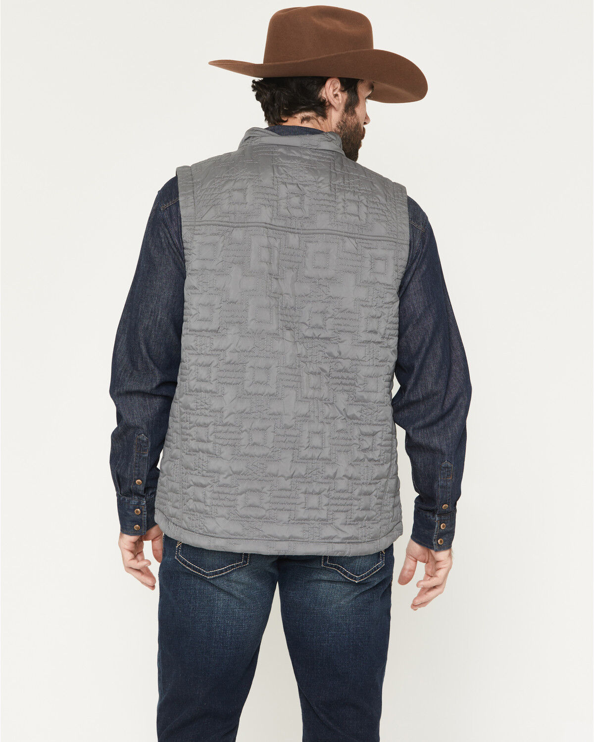 Image #4 - RANK 45® Men's Saline Quilted Insulated Softshell Vest, Charcoal, hi-res