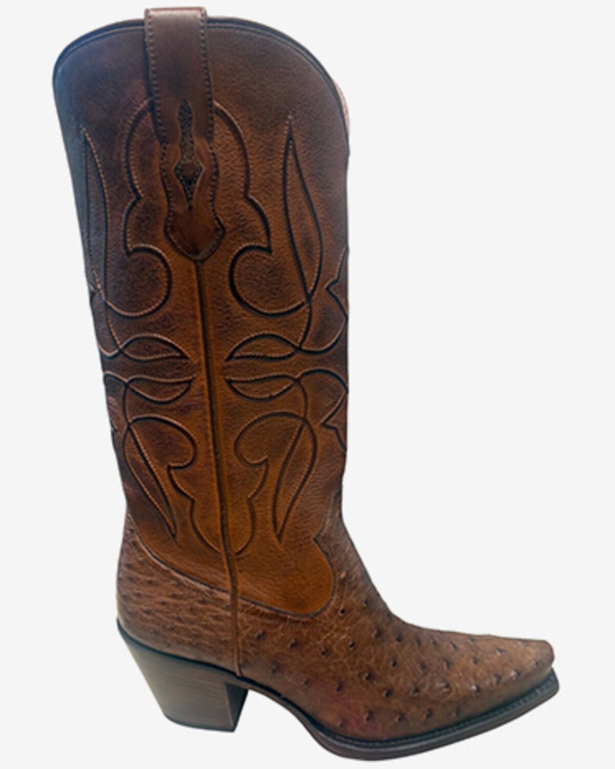 Image #1 - Shyanne Women's Blair Exotic Ostrich Western Boots - Snip Toe, Camel, hi-res
