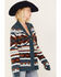 Wrangler Retro Women's Southwestern Striped Cardigan, Teal, hi-res