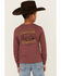 Image #1 - Wrangler Boys' Coyote Den Long Sleeve Graphic T-Shirt, Burgundy, hi-res