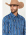 Image #2 - Wrangler Men's Checotah Southwestern Print Long Sleeve Snap Western Shirt, Blue, hi-res