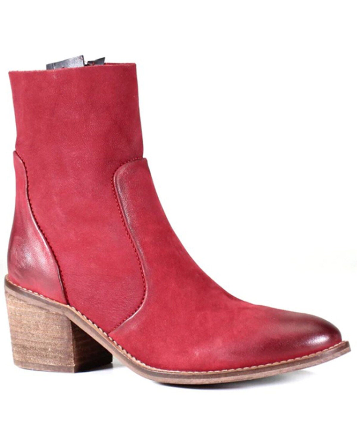 Diba True Women's Majes Tic Short Boots - Round Toe, Dark Red, hi-res