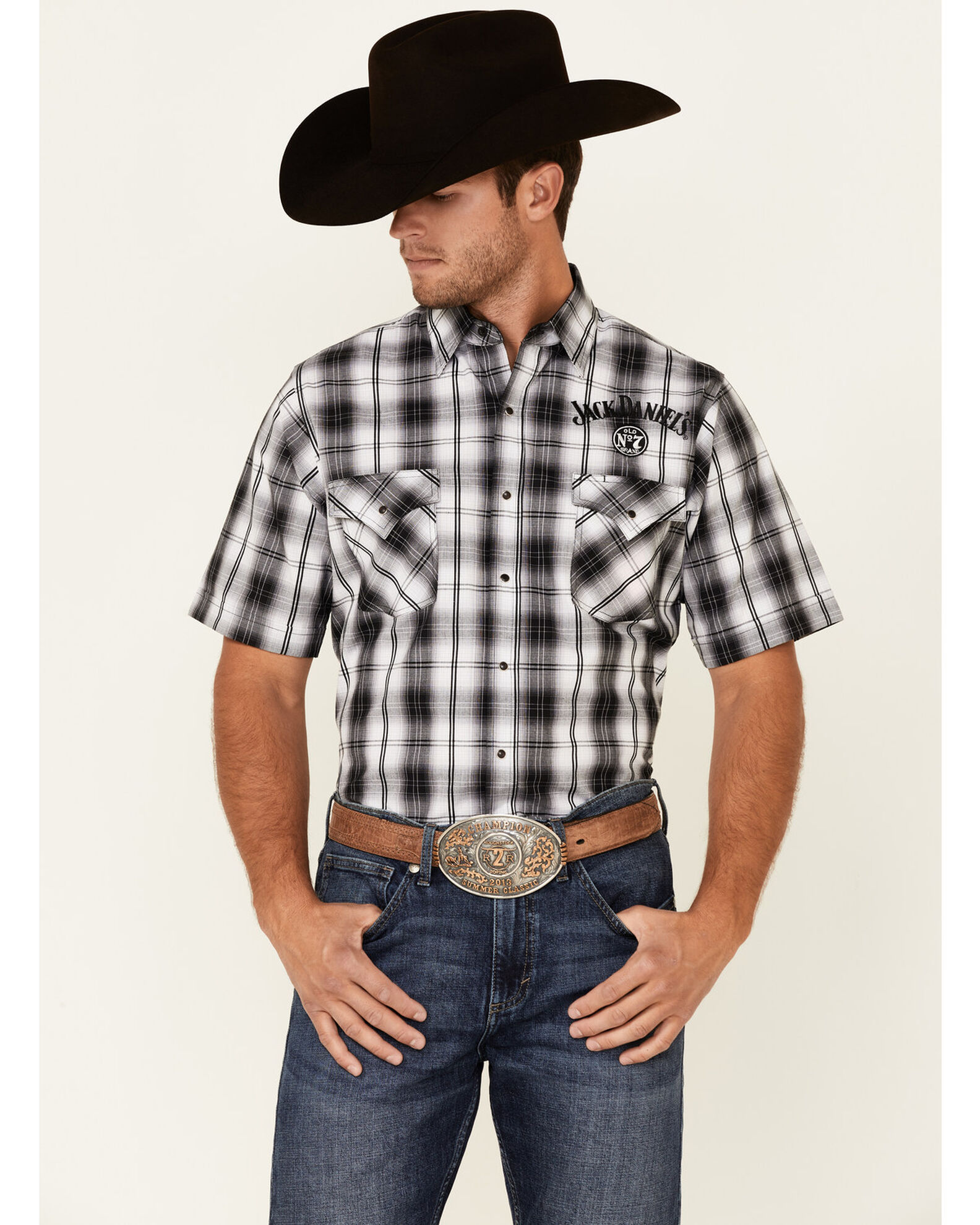 Jack Daniel's Men's Plaid Print Short Sleeve Western Shirt | Boot Barn