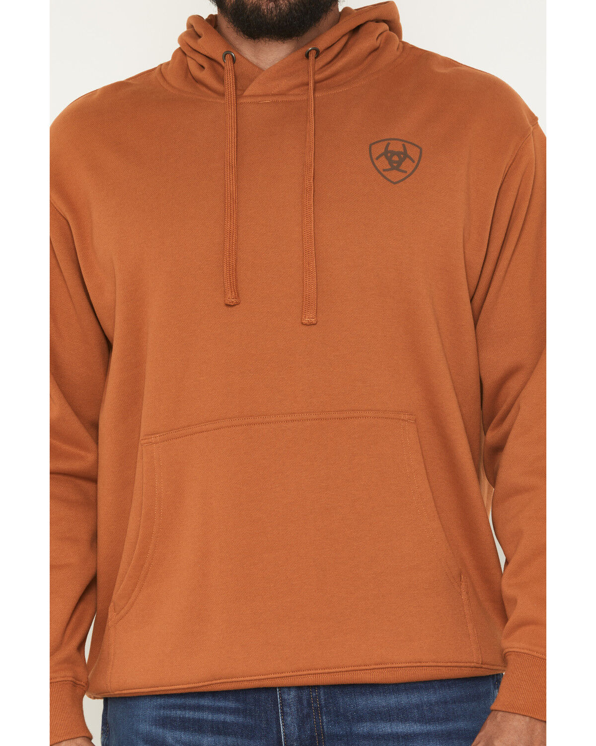 Image #3 - Ariat Men's Logo Graphic Hooded Sweatshirt, Rust Copper, hi-res
