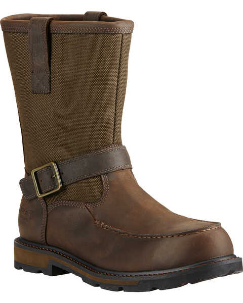 Image #1 - Ariat Men's Groundbreaker Moc Toe Work Boots, Dark Brown, hi-res