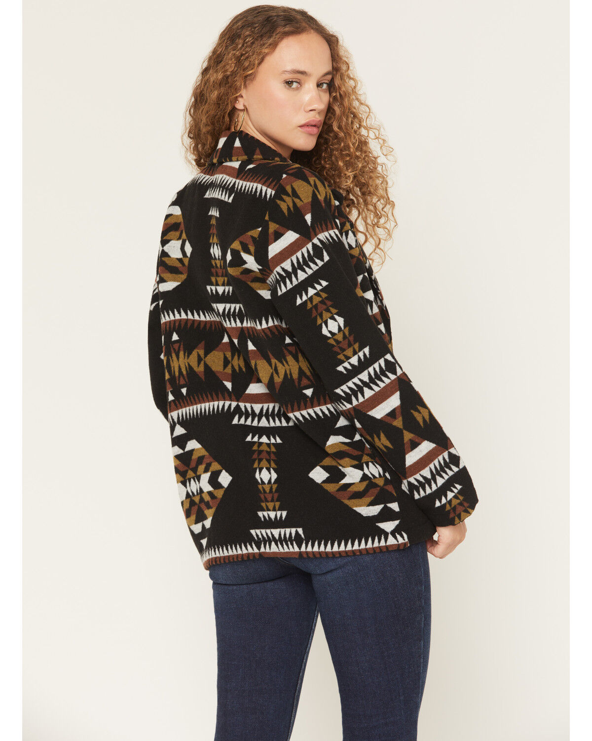Image #4 - Cotton & Rye Women's Boot Barn Exclusive Southwestern Print Blazer, Dark Brown, hi-res