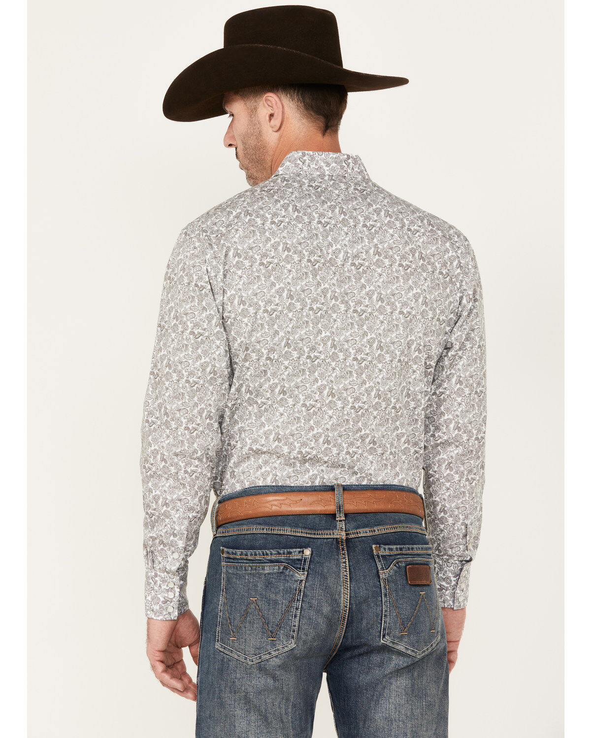 Product Name:  Rodeo Clothing Men's Paisley Print Long Sleeve Pearl Snap Western Shirt