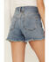 Free People Women's Makai Mid Rise Denim Shorts, Dark Wash, hi-res