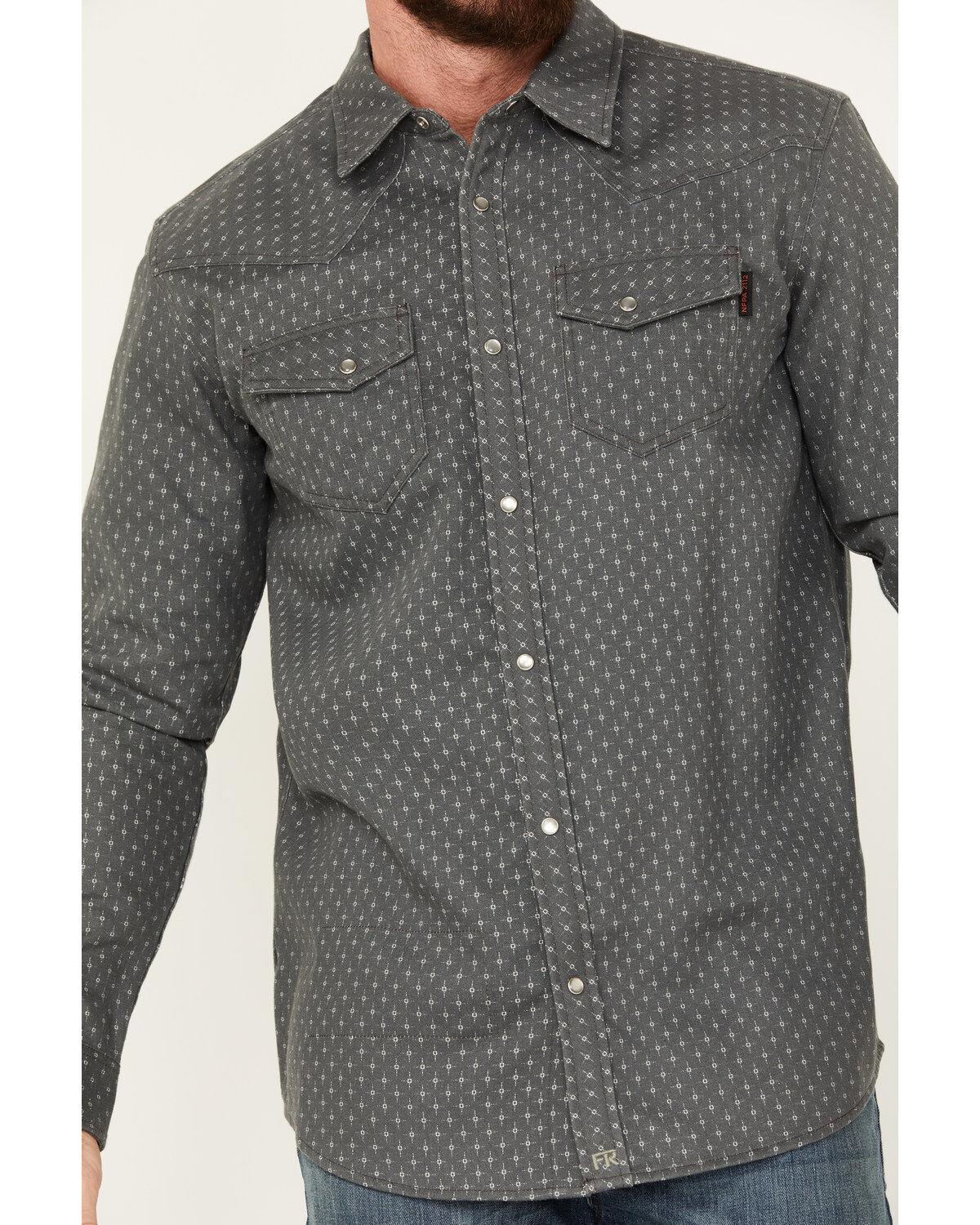 Image #3 - Cody James Men's FR Lightweight Long Sleeve Pearl Snap Work Shirt, Grey, hi-res