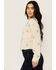 Image #2 - Mystree Women's Floral Embroidered Long Sleeve Button-Down Shirt, Cream, hi-res