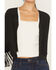 Image #3 - Shyanne Women's Fringe Faux Suede Cropped Jacket, Black, hi-res