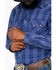 Image #4 - Rock & Roll Denim Men's Plaid Print Long Sleeve Western Shirt, Light Blue, hi-res