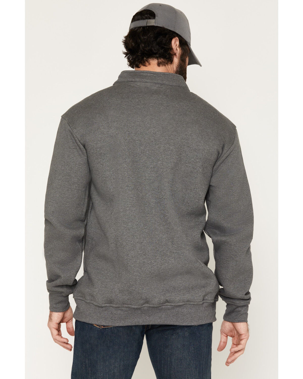 Image #4 - Forge Workwear Men's FR Solid 1/4 Zip Work Pullover, Charcoal, hi-res