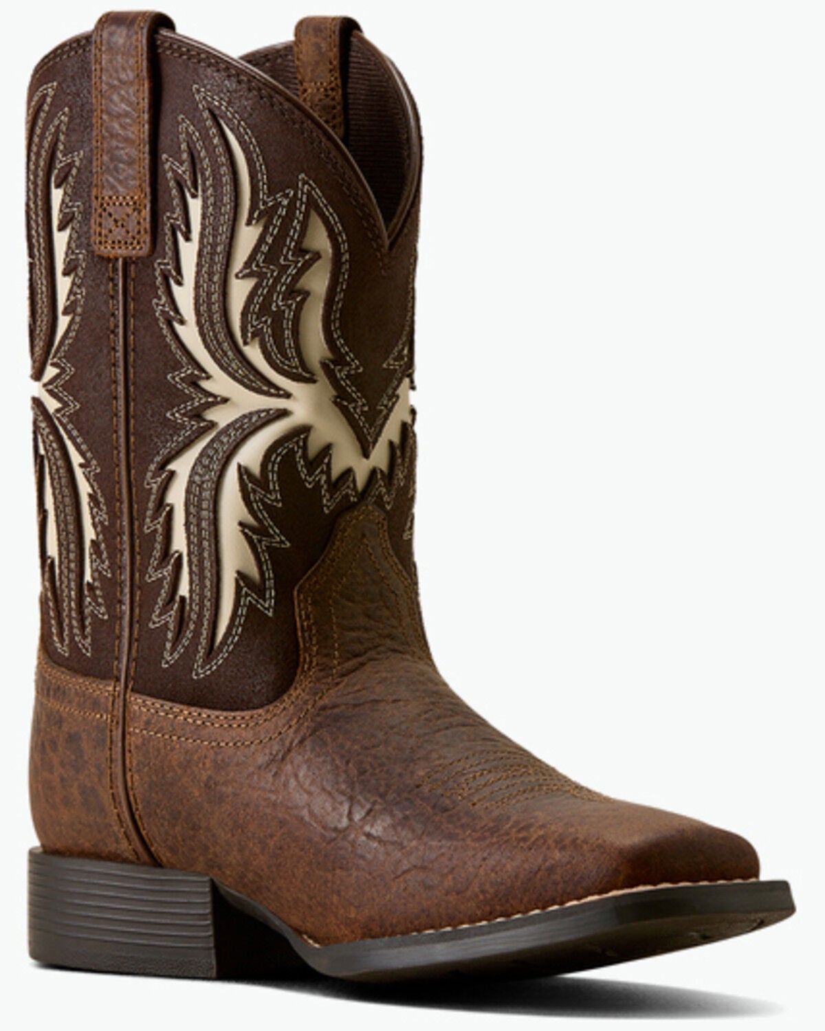 Ariat Boys' Driftwood Performance Western Boots - Broad Square Toe, Brown, hi-res