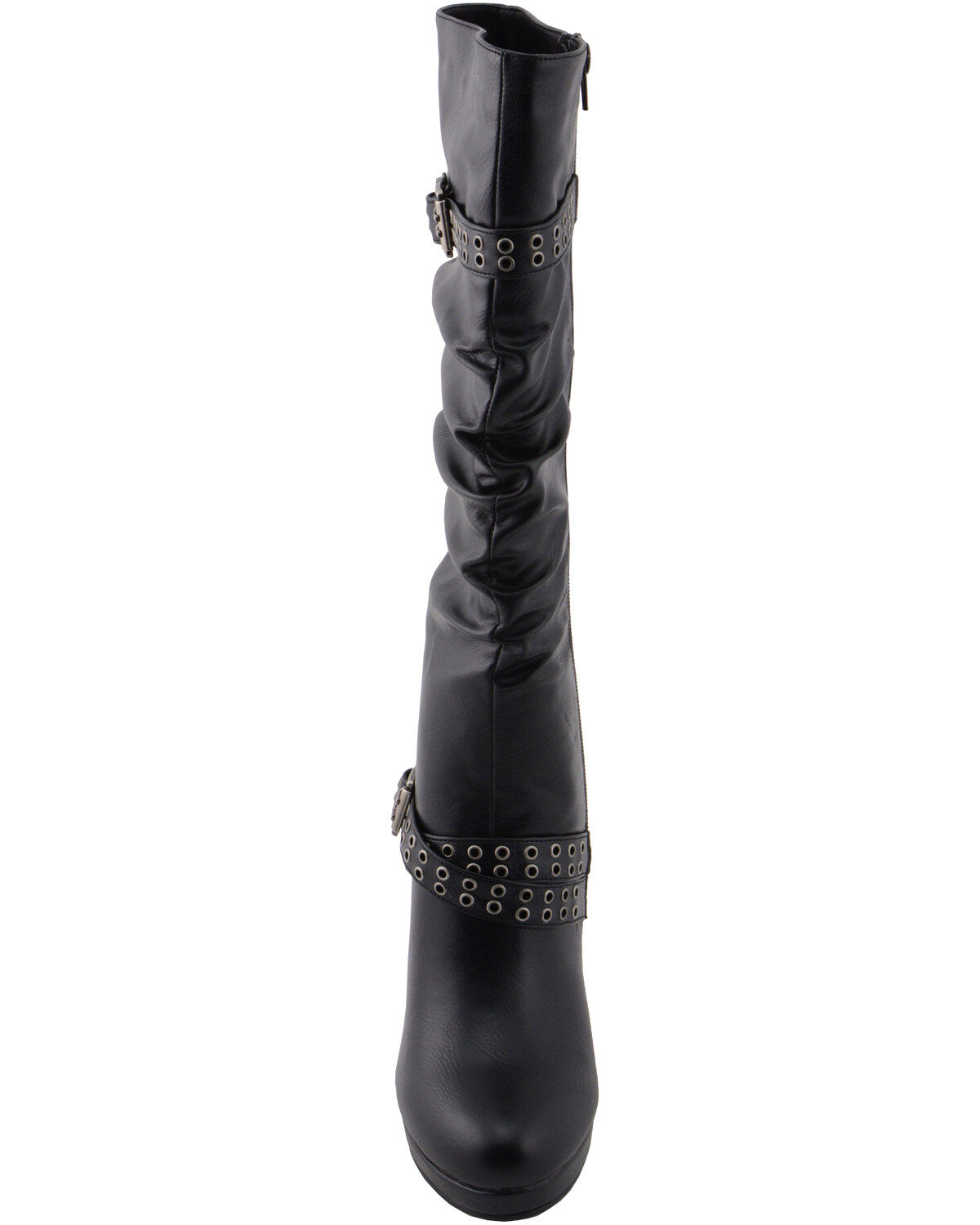 Image #5 - Milwaukee Leather Women's Slouch Platform Boots - Round Toe, Black, hi-res