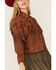 Maggie Sweet Women's Tango Floral Fringe Jacket, Tan, hi-res