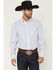 Image #1 - George Strait by Wrangler Stripe Print Long Sleeve Button-Down Stretch Western Shirt, White, hi-res