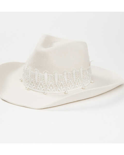 San Diego Hat Company Women's White Diamond Band Cowboy Hat, Cream, hi-res