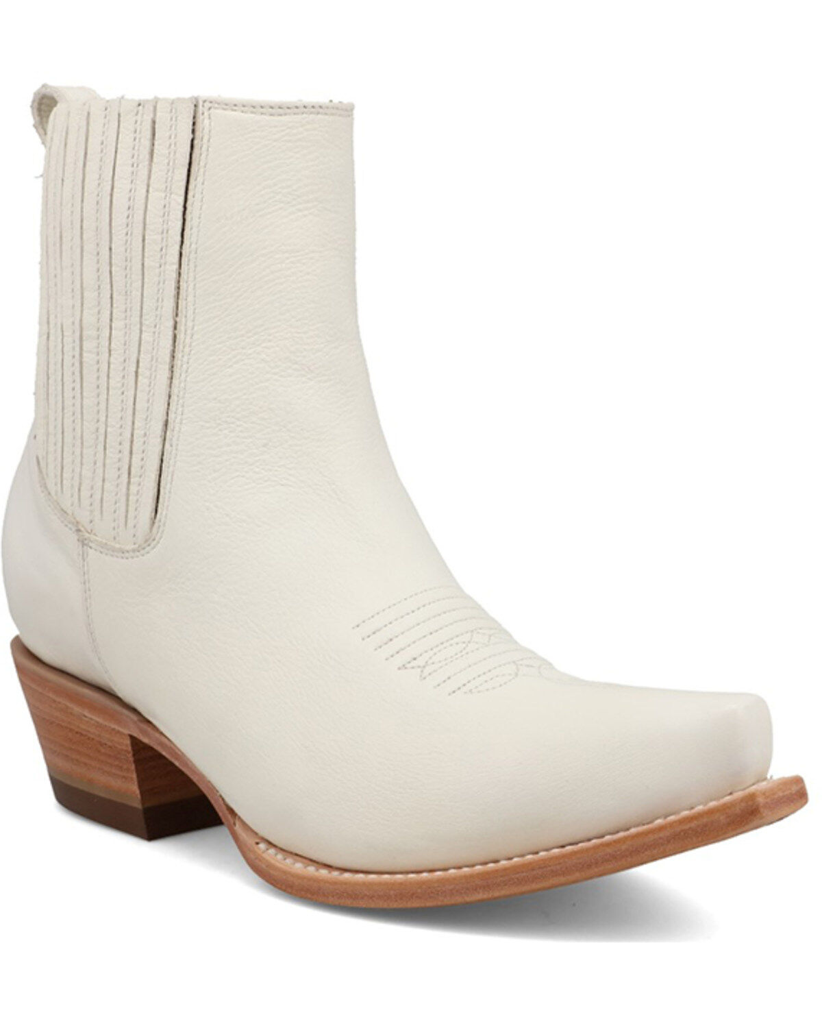 Black Star Women's Lillian Western Booties - Snip Toe, White, hi-res