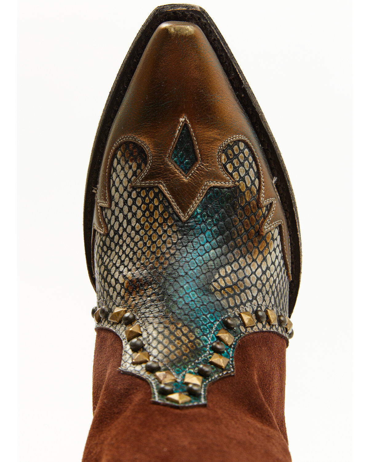 Image #6 - Idyllwind Women's Leap Snake Suede Leather Western Boots - Snip Toe, Brown, hi-res