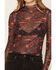 Image #3 - Rock & Roll Denim Women's Icon Long Sleeve Mesh Top, Black, hi-res
