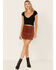 Image #1 - Wishlist Women's Side Button Corduroy Mini Skirt, Camel, hi-res