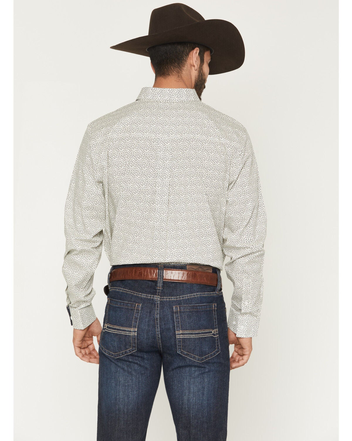 Image #4 - Cody James Men's Rhett Micro Paisley Print Long Sleeve Button-Down Stretch Western Shirt, White, hi-res