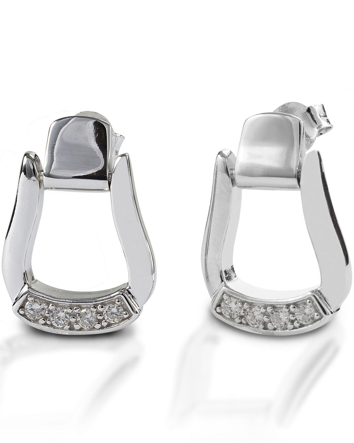 Kelly Herd Women's Oxbow Stirrup Post Back Earrings, Silver, hi-res