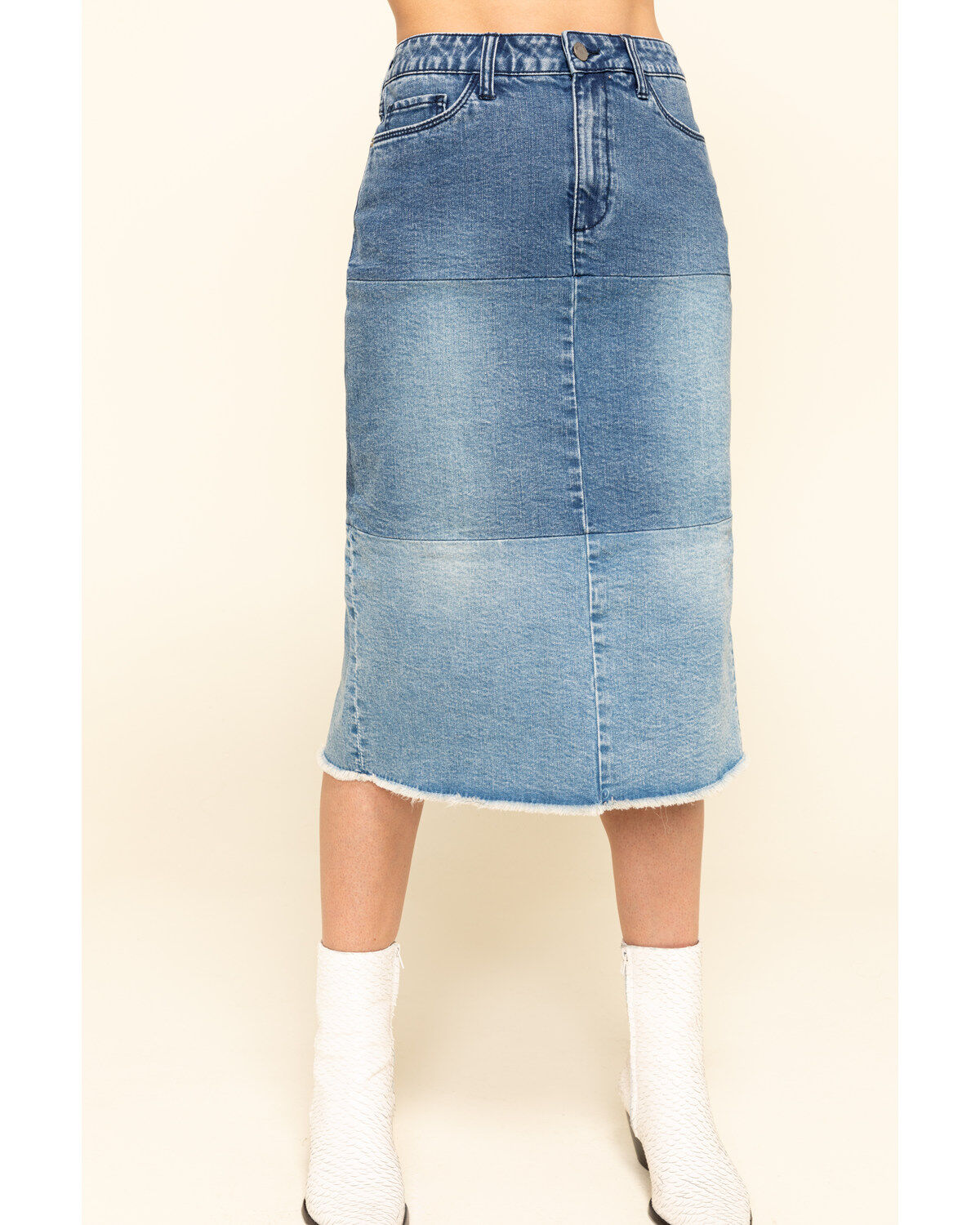 Image #1 - Billy T Women's Colorblock Denim Skirt, , hi-res