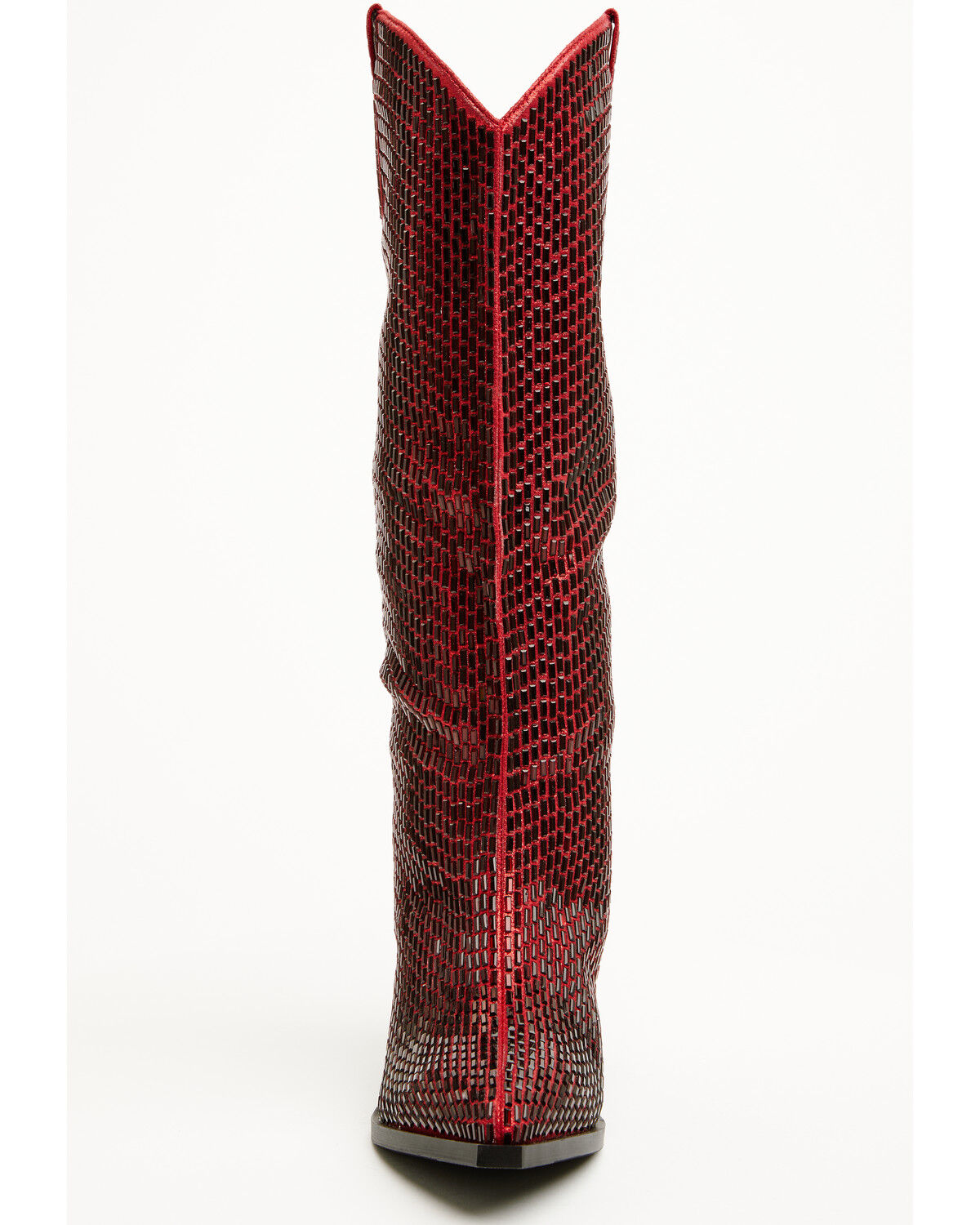 Image #5 - Azalea Wang Women's Driven Tall Western Boots - Snip Toe, Red, hi-res