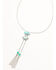 Image #1 - Lainey Wilson Women's Blue Moonshine Stone Tassel Bolo, Silver, hi-res