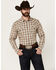 Image #2 - Cody James Men's Last Hurdle Plaid Print Long Sleeve Button-Down Stretch Western Shirt, Ivory, hi-res