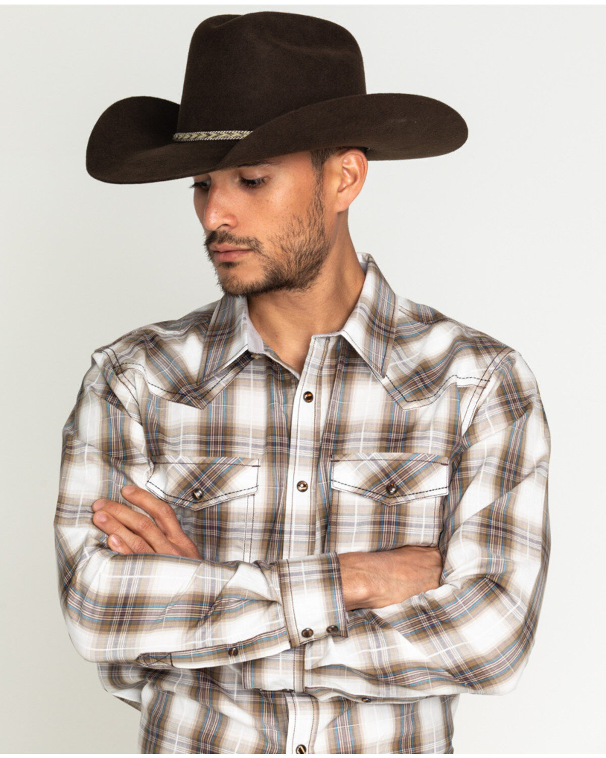 Image #5 - Cody James® Men's Ramrod 3X Low Cattleman Pro Rodeo Felt Hat, Chocolate, hi-res