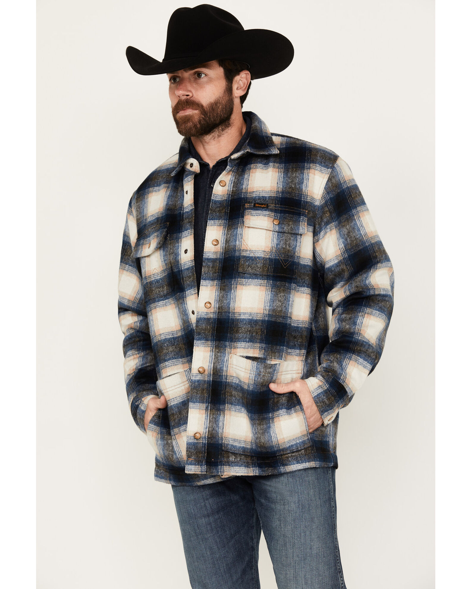 Wrangler Men s Flannel Snap Jacket Boot Barn