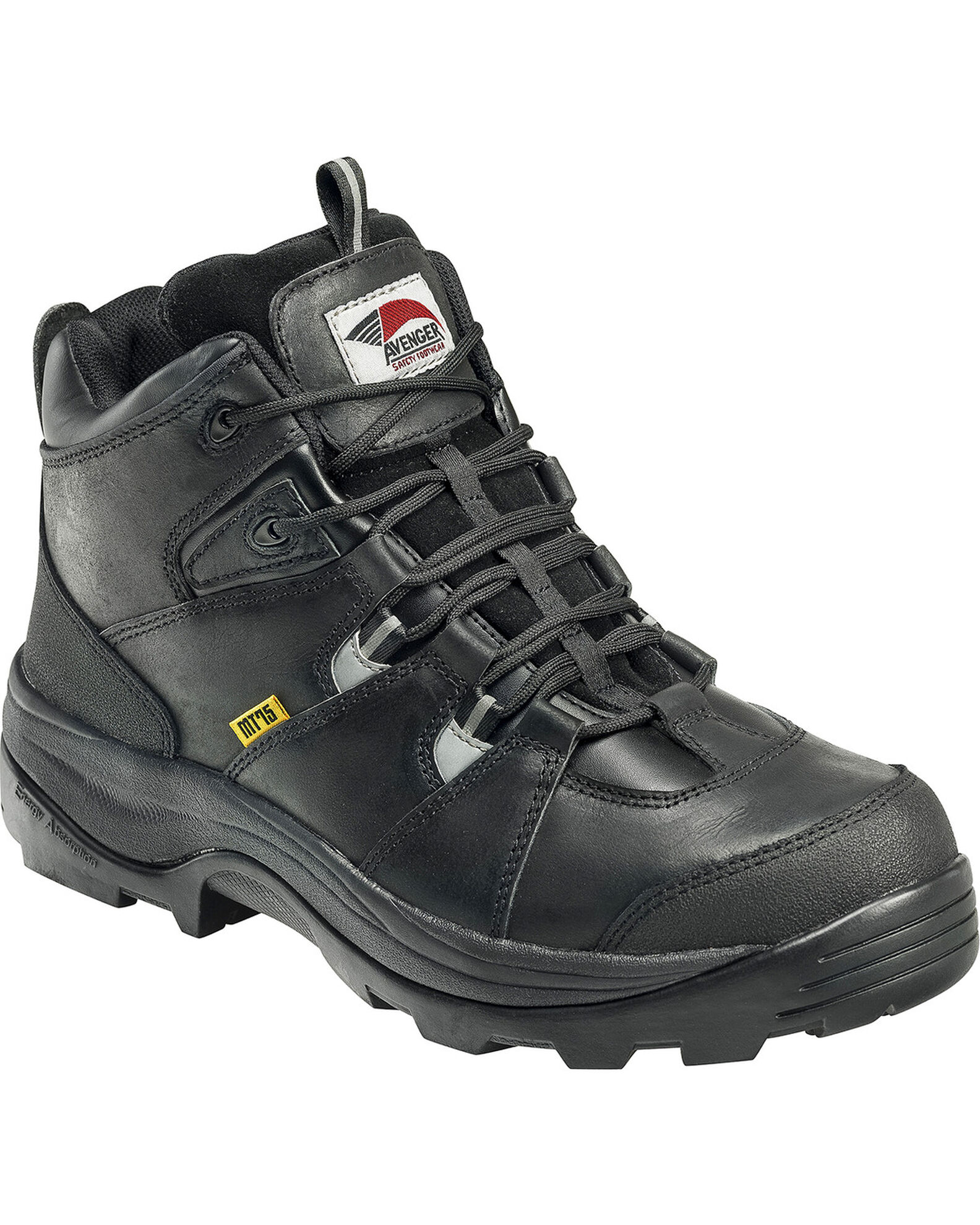 Image #1 - Avenger Men's Work Boots - Steel Toe, Black, hi-res