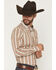 Image #2 - Cody James Men's Waylon Geo Stripe Print Long Sleeve Button-Down Stretch Western Shirt, Tan, hi-res