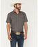 Image #1 - RANK 45&reg; Men's Diamond Geo Print Short Sleeve Snap Performance Shirt, Brown, hi-res