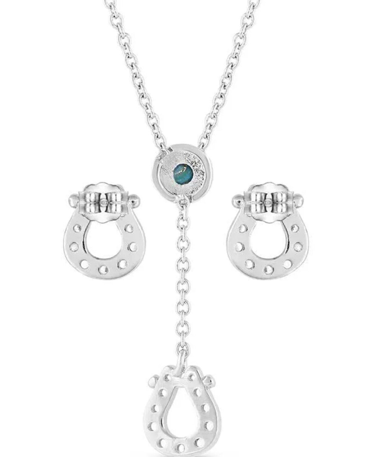 Image #2 - Montana Silversmiths Women's Infinite Luck Turquoise Stone Jewelry Set - 2 Piece, Silver, hi-res