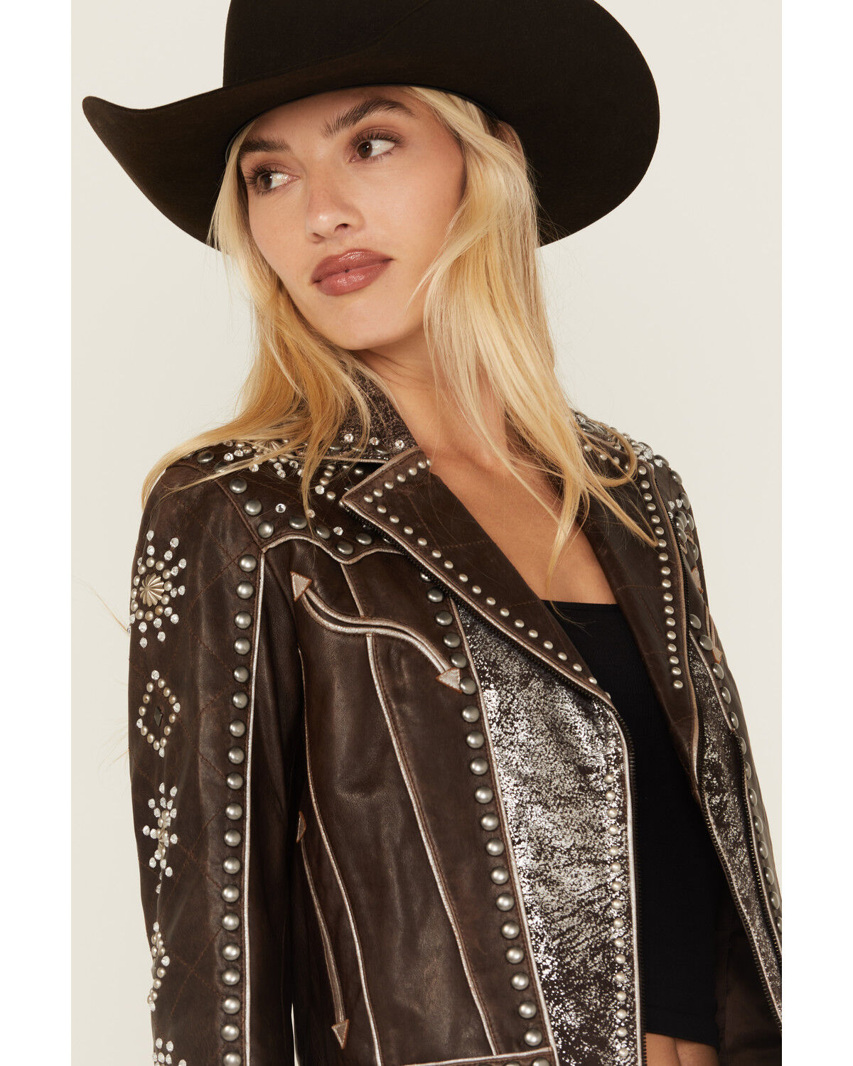 AMERI BUMPY SHEER DOUBLE JACKET ブラックFサイズ