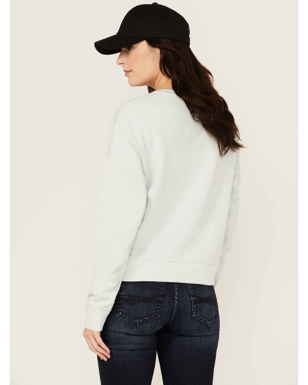Image #4 - Carhartt Women's Loose Fit Midweight Henley Sweatshirt, Seafoam, hi-res