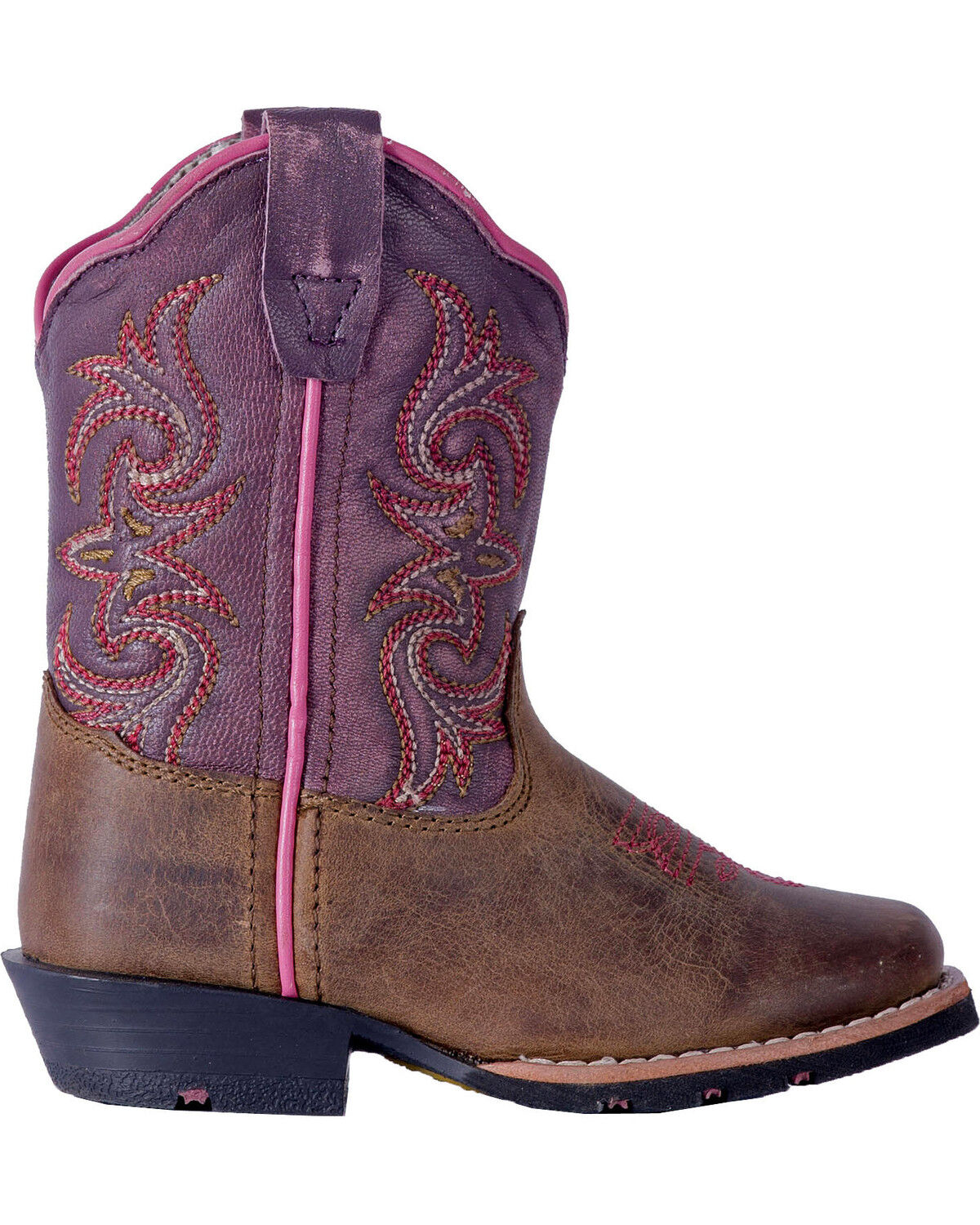 Image #2 - Dan Post Toddler Girls' Tryke Leather Boots - Square Toe , , hi-res