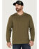 Brothers & Sons Men's Solid Heather Slub Long Sleeve Henley Shirt , Olive, hi-res